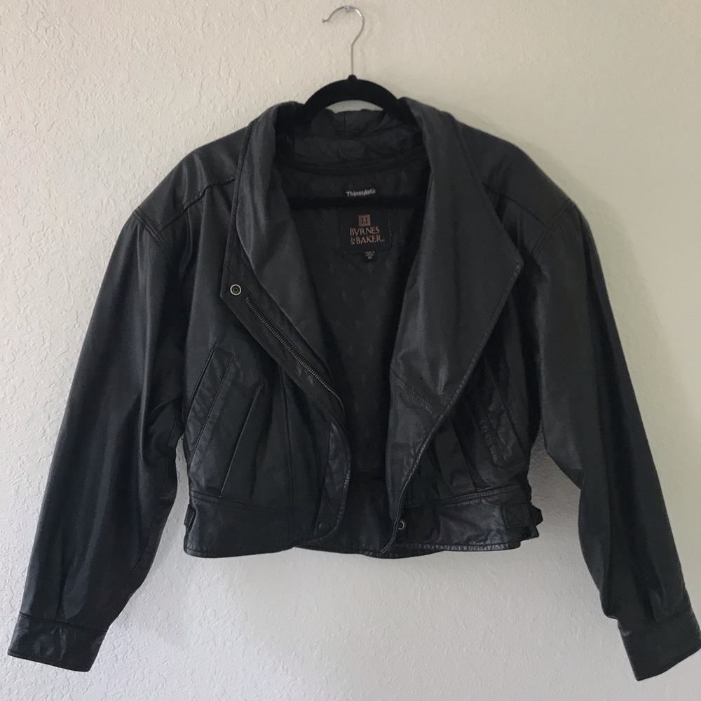 Vintage cropped leather jacket